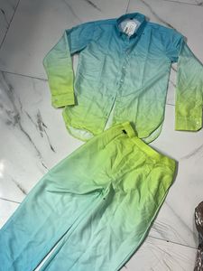 Women Cord Set Top Lower Trousers Shirt