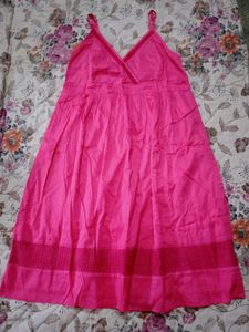 Sleeveless Pink Cotton Dress