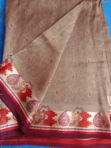 Elegant Brown Paisley Saree