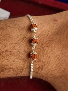 Silver Rudraksh Trendy Rakhi / Bracelet