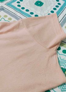 Peach Zip-Up Crop Polo