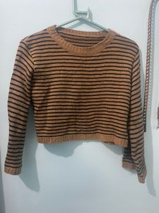 Brown Striped Sweater