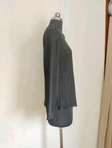 Plus Size Black mesh Long Sleeve Top