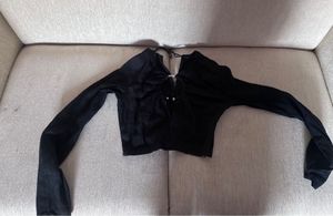 ZARA BLACK CROP TOP With METAL RING