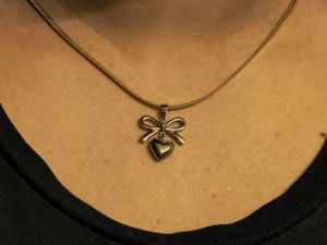 Anti tarnished  Golden Heart Charm Necklace