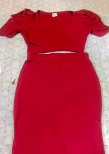 Women&#39;s Beautiful Red Co-ord Set