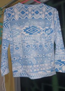 Varsity Patterned Long Sleeve Top