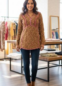 Floral Print Tunic Top