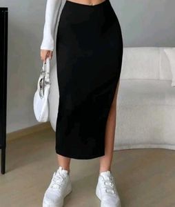 Side Slit Women Long Skirt
