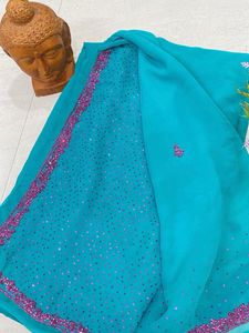 beautiful sequins georgette saree