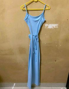 Blue Flower Detail Maxi Dress