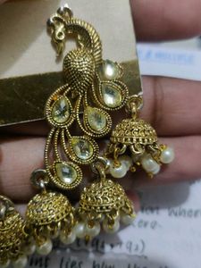 Peacock Jhumka Earrings