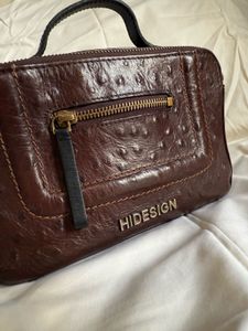Pure Leather Brown Hidesign Satchel Bag