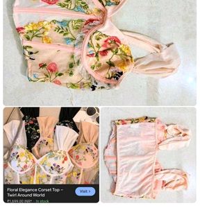Floral Embroidered Corset Top