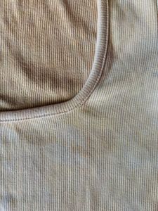 Beige Square-Neck Crop Tee