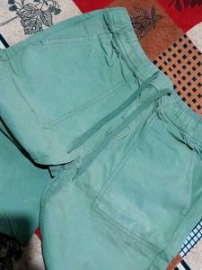 Army Green Pant With Denim Shirt