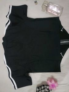 Y2k Sporty Corset Black zipped top