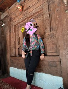 Floral Top & Black Jeans