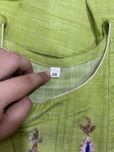 Green Embroidered Kurta Set