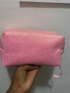 Pink Glitter Swan Pouch