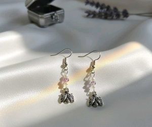 Lavender Bee Earrings