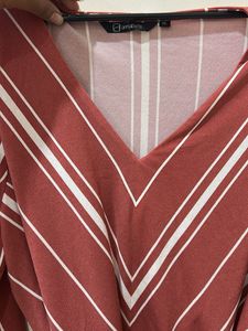 Striped Midi Dress with Belt