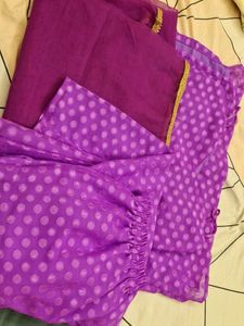 Purple Polka Dot Kurta Set
