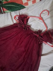 Cute Burgundy Party Dress