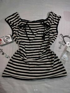 Striped Tie-Up Top