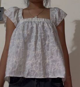 Print Square Neck Top