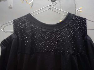 Black Cold Shoulder Top