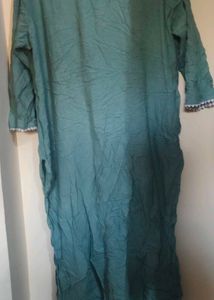 Embroidered Teal Tunic Top