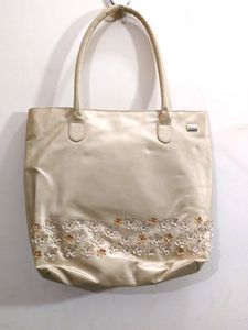 Trendy Golden Beige Handbag