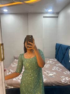Elegant Green Stitched Kurta