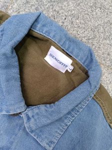 Showoff Denim Jacket with Patches, L Size