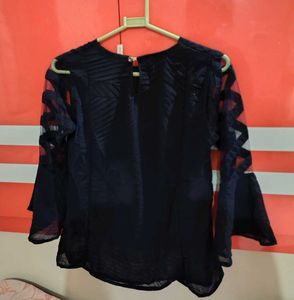 Elegant Navy Blue Party Top