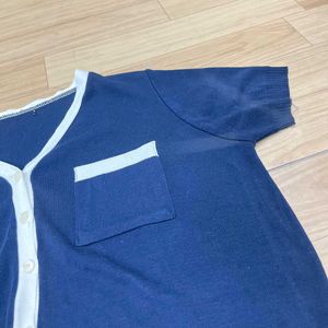 Navy Cardigan Top.