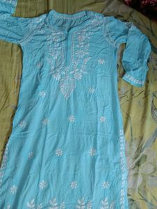Light Blue Embroidered Kurta