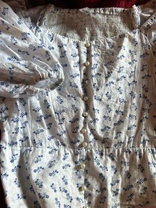 Blue Lilly Printed Crop Top