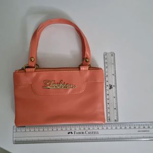 Fashion Clutch With Handles - Peach Color