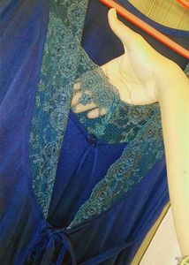 Blue Lace Trim Cami Night Dress