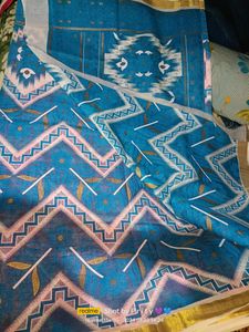 Light Blue And Pink Jamdani Saree