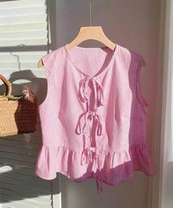 Pink Sleeveless Tie Up Top