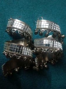 Mirror Jhumka Earrings