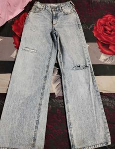 Ripped Wide Leg Jeans