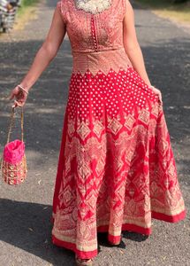 red colour suit with dupatta Pant