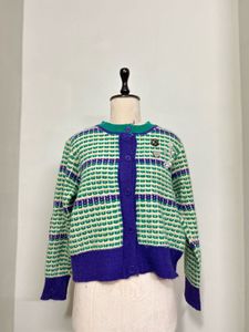 Green & Purple Knit Cardigan