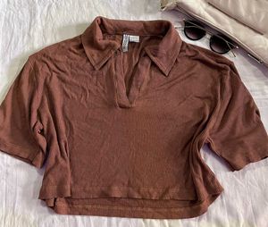Brown Cropped T-shirt