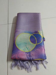 Purple Printed softy saree..