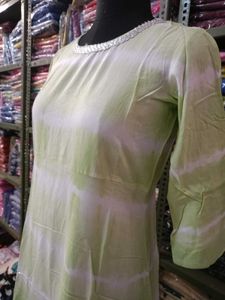 Green Tie-Dye Tunic Dress